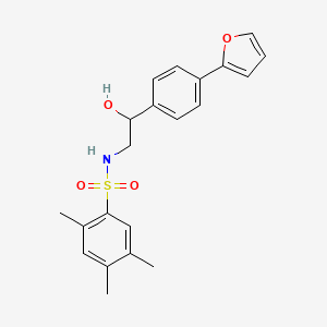 molecular formula C21H23NO4S B2356304 2-[4-(furan-2-yl)phenyl]-2-hydroxy-S-(2,4,5-trimethylphenyl)ethane-1-sulfonamido CAS No. 2097897-87-3