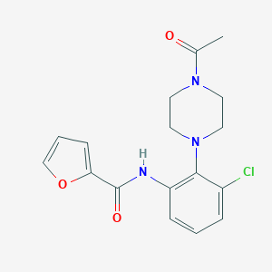 molecular formula C17H18ClN3O3 B235631 N-[2-(4-acetyl-1-piperazinyl)-3-chlorophenyl]-2-furamide 