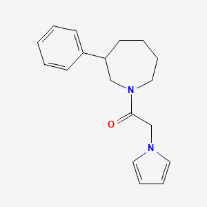 molecular formula C18H22N2O B2356328 1-(3-苯基氮杂环戊-1-基)-2-(1H-吡咯-1-基)乙酮 CAS No. 2034485-46-4
