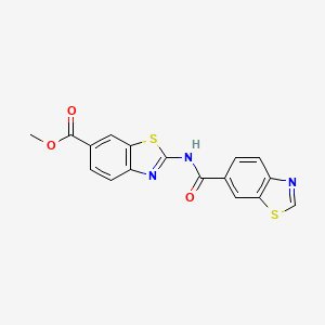 molecular formula C17H11N3O3S2 B2356333 Methyl 2-(benzo[d]thiazole-6-carboxamido)benzo[d]thiazole-6-carboxylate CAS No. 888409-17-4