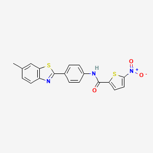 molecular formula C19H13N3O3S2 B2356342 N-[4-(6-methyl-1,3-benzothiazol-2-yl)phenyl]-5-nitrothiophene-2-carboxamide CAS No. 324759-12-8