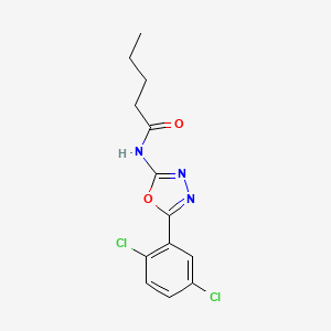 molecular formula C13H13Cl2N3O2 B2356344 N-(5-(2,5-二氯苯基)-1,3,4-恶二唑-2-基)戊酰胺 CAS No. 891138-27-5