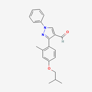 molecular formula C21H22N2O2 B2356347 3-[2-methyl-4-(2-methylpropoxy)phenyl]-1-phenyl-1H-pyrazole-4-carbaldehyde CAS No. 956954-70-4