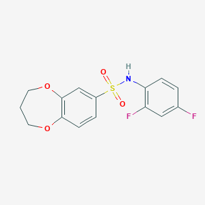molecular formula C15H13F2NO4S B2356352 N-(2,4-difluorophenyl)-3,4-dihydro-2H-1,5-benzodioxepine-7-sulfonamide CAS No. 941971-06-8