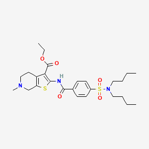 ethyl 2-[[4-(dibutylsulfamoyl)benzoyl]amino]-6-methyl-5,7-dihydro-4H-thieno[2,3-c]pyridine-3-carboxylate