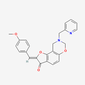 (Z)-2-(4-methoxybenzylidene)-8-(pyridin-2-ylmethyl)-8,9-dihydro-2H-benzofuro[7,6-e][1,3]oxazin-3(7H)-one