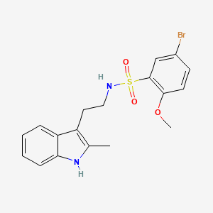 molecular formula C18H19BrN2O3S B2356360 5-bromo-2-methoxy-N-[2-(2-methyl-1H-indol-3-yl)ethyl]benzenesulfonamide CAS No. 442658-66-4