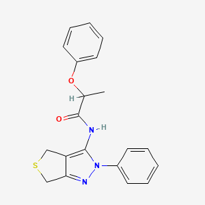 molecular formula C20H19N3O2S B2356363 2-苯氧基-N-(2-苯基-4,6-二氢-2H-噻吩[3,4-c]吡唑-3-基)丙酰胺 CAS No. 681268-50-8