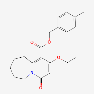 molecular formula C21H25NO4 B2356365 4-Methylbenzyl 2-ethoxy-4-oxo-4,6,7,8,9,10-hexahydropyrido[1,2-a]azepine-1-carboxylate CAS No. 1326942-41-9
