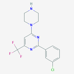 2-(3-Chlorophenyl)-4-piperazin-1-yl-6-(trifluoromethyl)pyrimidine
