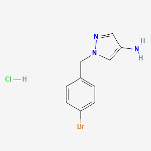 molecular formula C10H11BrClN3 B2356370 1-(4-Bromobenzyl)-1H-pyrazol-4-amine hydrochloride CAS No. 1147233-82-6