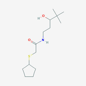 molecular formula C14H27NO2S B2356371 2-(cyclopentylthio)-N-(3-hydroxy-4,4-dimethylpentyl)acetamide CAS No. 1448037-67-9