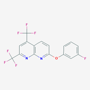 molecular formula C16H7F7N2O B2356380 7-(3-氟苯氧基)-2,4-双(三氟甲基)-1,8-萘啶 CAS No. 303996-21-6