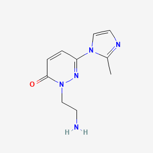 molecular formula C10H13N5O B2356392 2-(2-aminoethyl)-6-(2-methyl-1H-imidazol-1-yl)pyridazin-3(2H)-one CAS No. 1448053-34-6