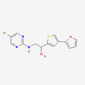 2-[(5-Bromopyrimidin-2-yl)amino]-1-[4-(furan-2-yl)thiophen-2-yl]ethanol