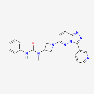 molecular formula C21H20N8O B2356400 1-Methyl-3-phenyl-1-[1-(3-pyridin-3-yl-[1,2,4]triazolo[4,3-b]pyridazin-6-yl)azetidin-3-yl]urea CAS No. 2380041-42-7