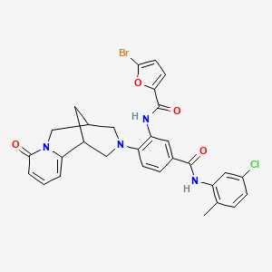 5-bromo-N-(5-((5-chloro-2-methylphenyl)carbamoyl)-2-(8-oxo-5,6-dihydro-1H-1,5-methanopyrido[1,2-a][1,5]diazocin-3(2H,4H,8H)-yl)phenyl)furan-2-carboxamide