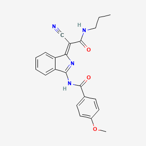 (Z)-N-(1-(1-cyano-2-oxo-2-(propylamino)ethylidene)-1H-isoindol-3-yl)-4-methoxybenzamide