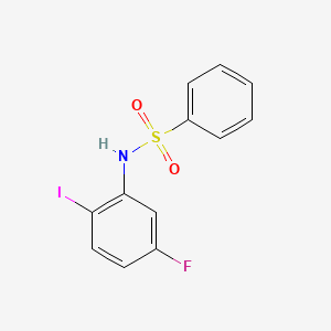 molecular formula C12H9FINO2S B2356411 N-(5-Fluoro-2-iodophenyl)benzenesulfonamide CAS No. 935684-32-5