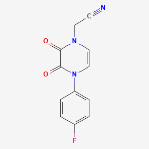 2-(4-(4-fluorophenyl)-2,3-dioxo-3,4-dihydropyrazin-1(2H)-yl)acetonitrile