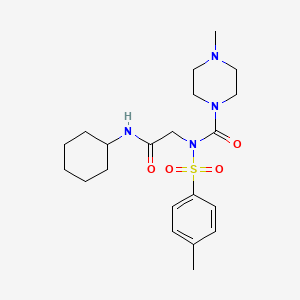 molecular formula C21H32N4O4S B2356426 N-(2-(cyclohexylamino)-2-oxoethyl)-4-methyl-N-tosylpiperazine-1-carboxamide CAS No. 887196-80-7