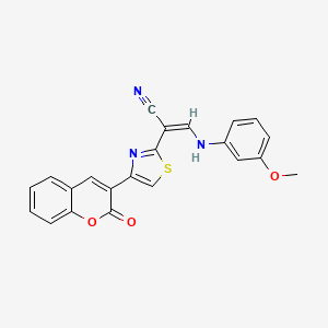 (Z)-3-((3-methoxyphenyl)amino)-2-(4-(2-oxo-2H-chromen-3-yl)thiazol-2-yl)acrylonitrile