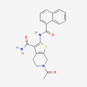 molecular formula C21H19N3O3S B2356450 6-acetyl-2-(naphthalene-1-carbonylamino)-5,7-dihydro-4H-thieno[2,3-c]pyridine-3-carboxamide CAS No. 887891-76-1