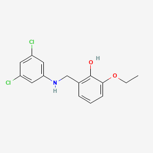 molecular formula C15H15Cl2NO2 B2356458 2-{[(3,5-Dichlorophenyl)amino]methyl}-6-ethoxyphenol CAS No. 1042505-20-3