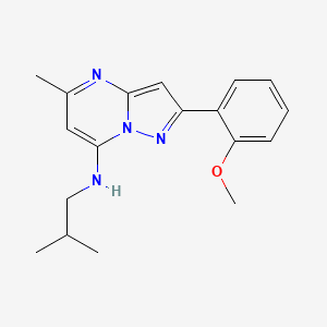 molecular formula C18H22N4O B2356463 N-isobutyl-2-(2-methoxyphenyl)-5-methylpyrazolo[1,5-a]pyrimidin-7-amine CAS No. 950391-95-4