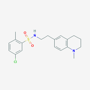 molecular formula C19H23ClN2O2S B2356464 5-chloro-2-methyl-N-(2-(1-methyl-1,2,3,4-tetrahydroquinolin-6-yl)ethyl)benzenesulfonamide CAS No. 955612-04-1