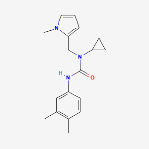 molecular formula C18H23N3O B2356465 1-cyclopropyl-3-(3,4-dimethylphenyl)-1-((1-methyl-1H-pyrrol-2-yl)methyl)urea CAS No. 1045988-82-6