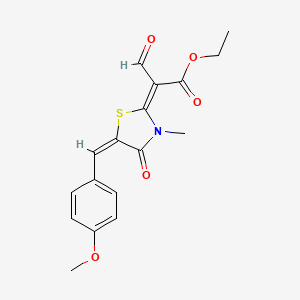 Ethyl (2E)-2-[(5E)-5-[(4-methoxyphenyl)methylidene]-3-methyl-4-oxo-1,3-thiazolidin-2-ylidene]-3-oxopropanoate