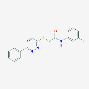 molecular formula C18H14FN3OS B2356478 N-(3-fluorophenyl)-2-(6-phenylpyridazin-3-yl)sulfanylacetamide CAS No. 893990-44-8
