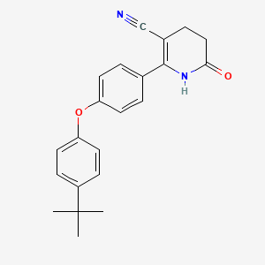 molecular formula C22H22N2O2 B2356479 2-{4-[4-(Tert-butyl)phenoxy]phenyl}-6-oxo-1,4,5,6-tetrahydro-3-pyridinecarbonitrile CAS No. 478248-05-4