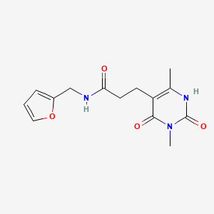 molecular formula C14H17N3O4 B2356482 3-(3,6-dimethyl-2,4-dioxo-1,2,3,4-tetrahydropyrimidin-5-yl)-N-(furan-2-ylmethyl)propanamide CAS No. 1105203-40-4