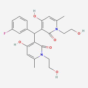 3,3'-((3-fluorophenyl)methylene)bis(4-hydroxy-1-(2-hydroxyethyl)-6-methylpyridin-2(1H)-one)