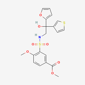 molecular formula C19H19NO7S2 B2356486 methyl 3-(N-(2-(furan-2-yl)-2-hydroxy-2-(thiophen-3-yl)ethyl)sulfamoyl)-4-methoxybenzoate CAS No. 2034398-01-9