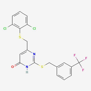 6-{[(2,6-Dichlorophenyl)sulfanyl]methyl}-2-{[3-(trifluoromethyl)benzyl]sulfanyl}-4-pyrimidinol