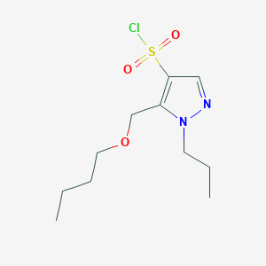 molecular formula C11H19ClN2O3S B2356496 5-(butoxymethyl)-1-propyl-1H-pyrazole-4-sulfonyl chloride CAS No. 1856090-27-1