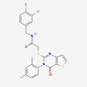 N-(3-chloro-4-fluorobenzyl)-2-{[3-(2,4-dimethylphenyl)-4-oxo-3,4-dihydrothieno[3,2-d]pyrimidin-2-yl]sulfanyl}acetamide