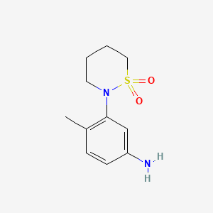 molecular formula C11H16N2O2S B2356509 3-(1,1-Dioxido-1,2-thiazinan-2-yl)-4-methylaniline CAS No. 927995-83-3