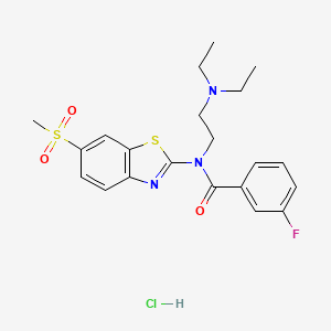 N-(2-(diethylamino)ethyl)-3-fluoro-N-(6-(methylsulfonyl)benzo[d]thiazol-2-yl)benzamide hydrochloride