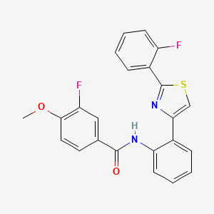 3-fluoro-N-(2-(2-(2-fluorophenyl)thiazol-4-yl)phenyl)-4-methoxybenzamide