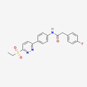molecular formula C20H18FN3O3S B2356538 N-(4-(6-(ethylsulfonyl)pyridazin-3-yl)phenyl)-2-(4-fluorophenyl)acetamide CAS No. 921587-06-6