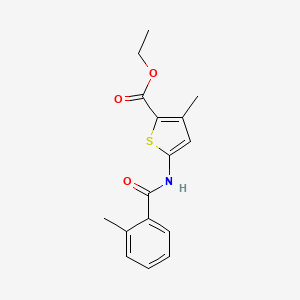 molecular formula C16H17NO3S B2356542 Ethyl 3-methyl-5-(2-methylbenzamido)thiophene-2-carboxylate CAS No. 477567-32-1