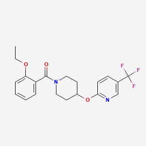 molecular formula C20H21F3N2O3 B2356544 (2-乙氧基苯基)(4-((5-(三氟甲基)吡啶-2-基)氧基)哌啶-1-基)甲甲酮 CAS No. 1421531-16-9