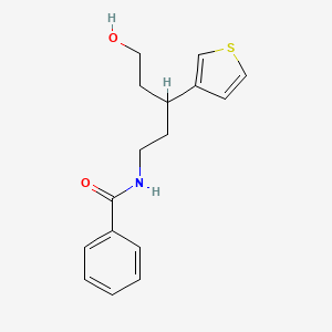 molecular formula C16H19NO2S B2356549 N-(5-hydroxy-3-(thiophen-3-yl)pentyl)benzamide CAS No. 2034328-96-4