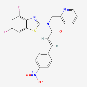 molecular formula C22H14F2N4O3S B2356553 (E)-N-(4,6-difluorobenzo[d]thiazol-2-yl)-3-(4-nitrophenyl)-N-(pyridin-2-ylmethyl)acrylamide CAS No. 899736-02-8