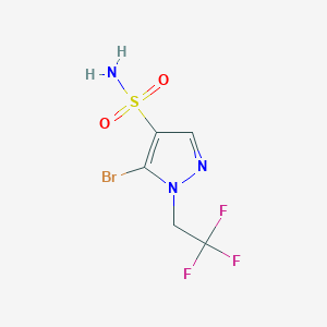 molecular formula C5H5BrF3N3O2S B2356558 5-Bromo-1-(2,2,2-trifluoroethyl)pyrazole-4-sulfonamide CAS No. 1946812-60-7