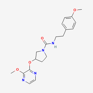 molecular formula C19H24N4O4 B2356561 N-(4-methoxyphenethyl)-3-((3-methoxypyrazin-2-yl)oxy)pyrrolidine-1-carboxamide CAS No. 2034450-75-2